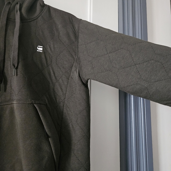 G-Star Raw Men's Utility Quilted Hoodie Olive Green Relaxed Fit Size Medium - Picture 8 of 14
